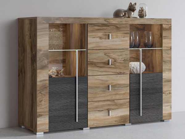 Komoda do obývacího pokoje (typ 26) ROGER ořech Satin/touchwood