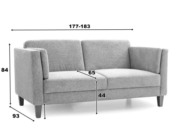 Pohovka ve skandinávském stylu VIVA s dubovými nohami