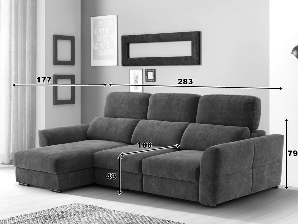 Sedací souprava s výsuvným sedákem MERAN