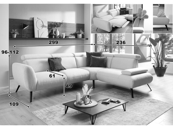 Rohová sedací souprava CALAIS