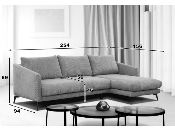 Manšestrová rohová sedací souprava JOSH 2