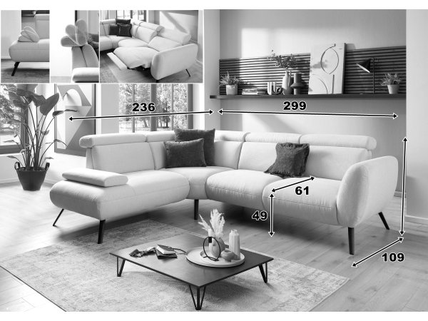 Rohová sedací souprava CALAIS