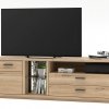 Televizní stolek ROCA typ 31, masivní dub bianco a optika kamene