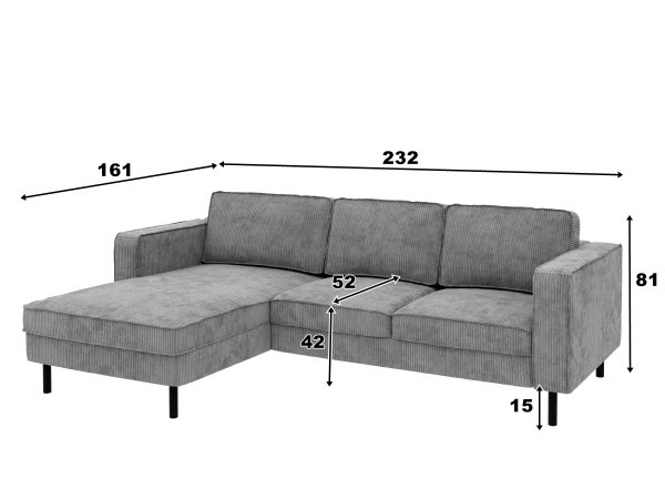 Rohová sedací souprava WATKINS, cognac, látka CRAFT 42