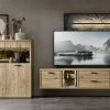 Obývací sestava ROCA, masivní dub bianco a optika kamene