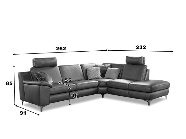 Kožená rohová sedací souprava PRISMA