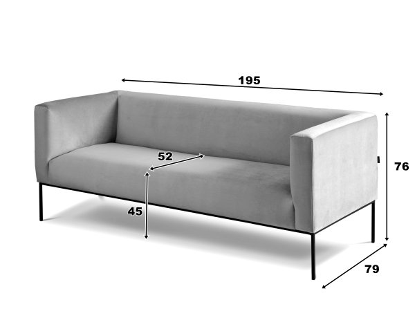 Designová pohovka 3-sed BLOCK 2