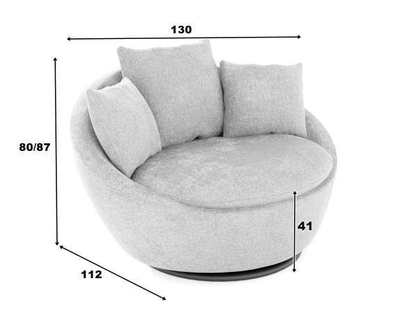 Moderní sedací souprava MALI mega pohovka + otočné křeslo