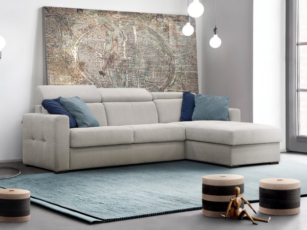 Rohová rozkládací sedací souprava pro každodenní spaní NARDO