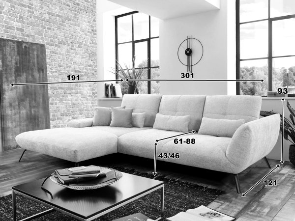 Rohová sedací souprava DOVER 4