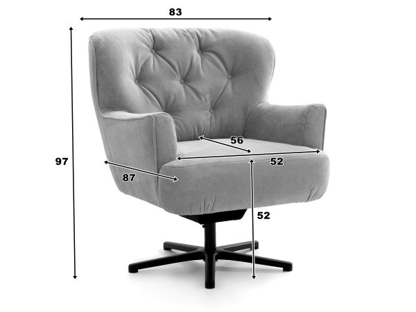 Stylové otočné křeslo AMBER v květinovém potahu Flower rose blue