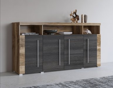 Komoda do obývacího pokoje (typ 28) ROGER ořech Satin/touchwood