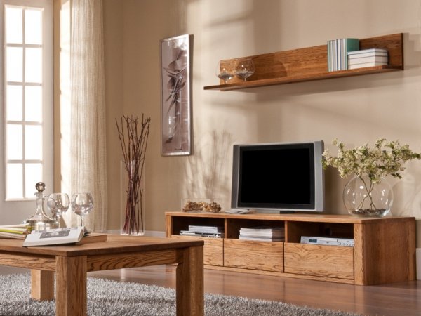 Dubový nábytek z masivu do obývacího pokoje a jídelny - ORLANDO/ROLANDO dub jantar