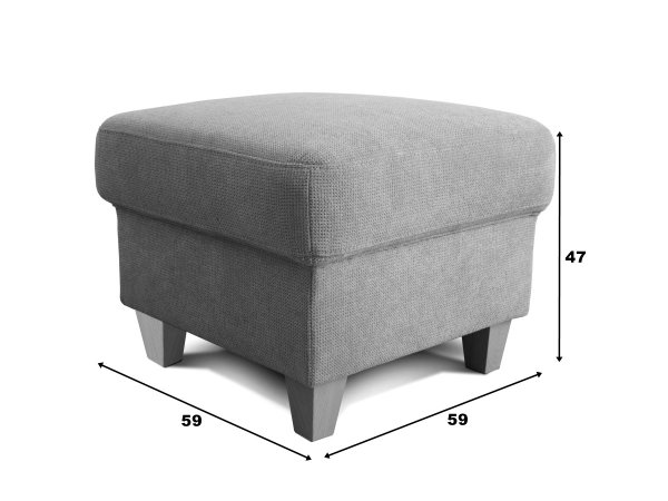 Hnědý taburet 59x59 FÜNEN v látce Antik chocco 17