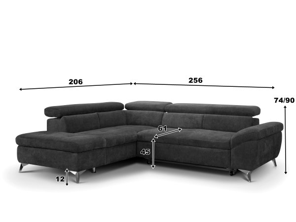 Rohová rozkládací sedací souprava PEARCY