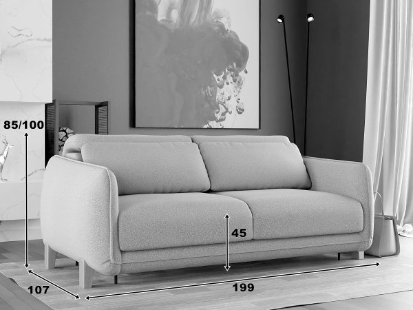 Rozkládací pohovka 3-sed pro každodenní spaní MEGI