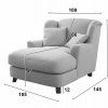 Longchair ve skandinávském stylu - prodloužené křeslo ASADO XC v béžovošedé šedé barvě