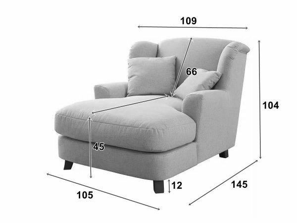 Longchair ve skandinávském stylu - prodloužené křeslo ASADO v béžovošedé šedé barvě