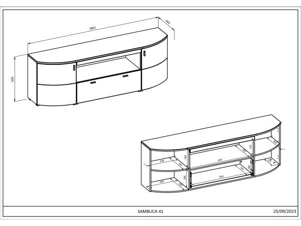 TV komoda světle šedá SAMBUCA typ 41