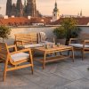 Sedací souprava na balkón a terasu Santander, teak, přírodní, 4dílný – House Nordic