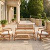 Sedací souprava na balkón a terasu Santander, teak, přírodní, 4dílný – House Nordic