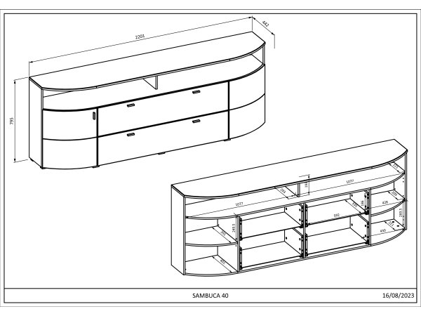 Obývací stěna světle šedá SAMBUCA 2 panely