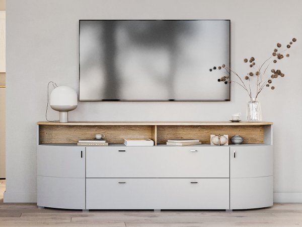 Obývací stěna světle šedá SAMBUCA 2 panely