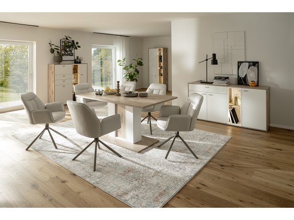 Jídelní otočná židle RAFAELA T s područkami, krémová