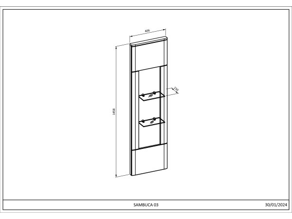Obývací stěna světle šedá SAMBUCA 2 panely