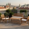 Sedací souprava na balkón a terasu Santander, teak, přírodní, 4dílný – House Nordic