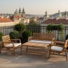 Sedací souprava na balkón a terasu Santander, teak, přírodní, 4dílný – House Nordic