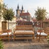 Sedací souprava na balkón a terasu Santander, teak, přírodní, 4dílný – House Nordic