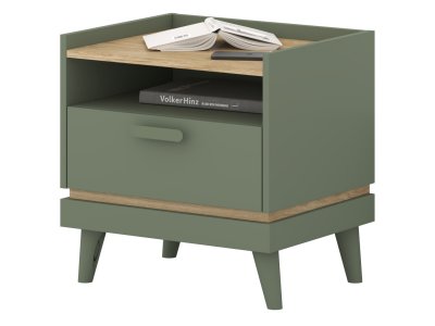 Noční stolek SCANDI  typ 22, zelená/dub olejovaný