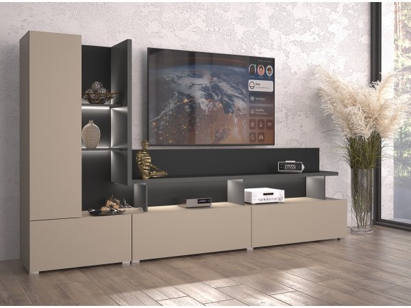 Nábytek do obývacího pokoje SERIO Congo-antracit/černá