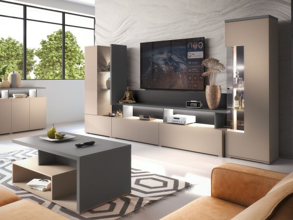 Nábytek do obývacího pokoje SERIO 2 Congo-antracit/černá