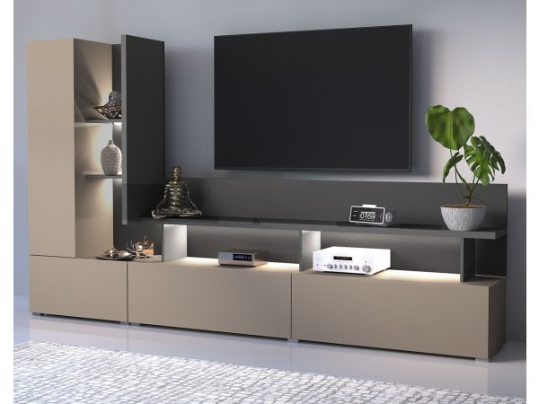 Obývací stěna SERIO Congo-antracit/černá