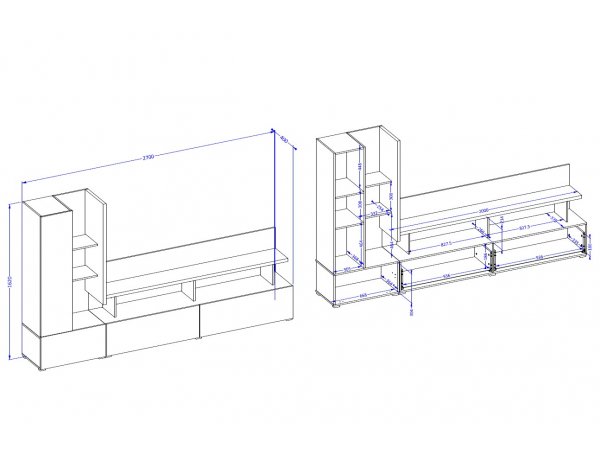 Obývací stěna SERIO Congo-antracit/černá