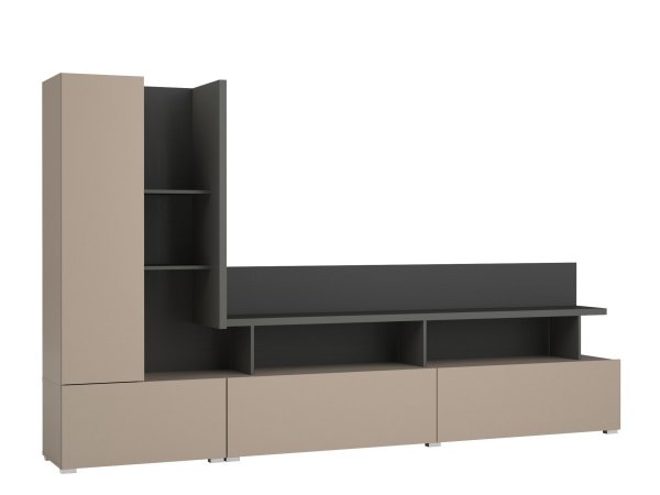 Nábytek do obývacího pokoje SERIO Congo-antracit/černá