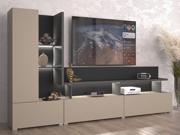 Nábytek do obývacího pokoje SERIO 2 Congo-antracit/černá