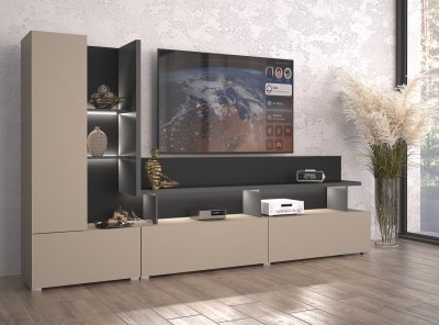 Obývací stěna SERIO Congo-antracit/černá