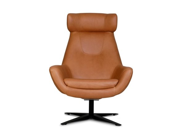 Kožené designové otočné křeslo s vysokým opěrem SHOW