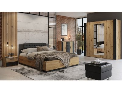 Ložnicová sestava SIGMA artisan oak/černý supermat