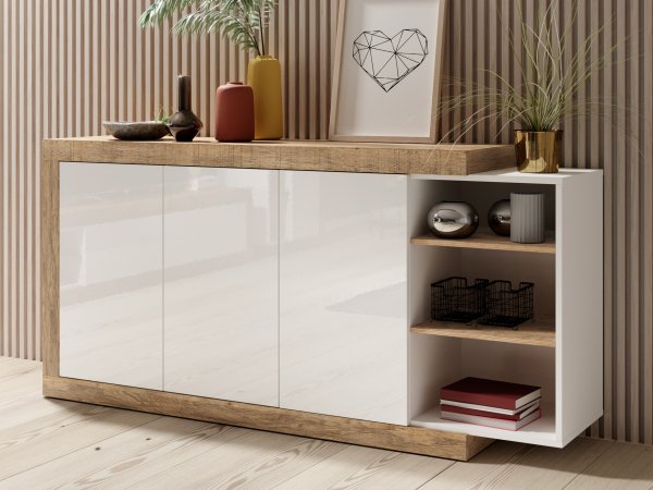 Nábytek do obývacího pokoje SINTRA dub Samdal/bílý lesk