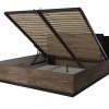 Postel s úložným prostorem a čalouněným čelem SIGMA dub flagstaff se stříbrným ornamentem 160x200