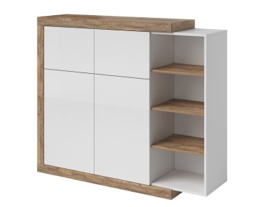 Komoda do obývacího pokoje (typ 45) SINTRA dub Samdal/bílý lesk