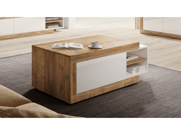 Konferenční stolek (typ 99) SINTRA dub Samdal/bílý lesk