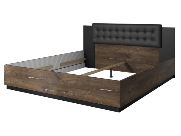 Postel s čalouněným čelem SIGMA 160x200 dub flagstaff