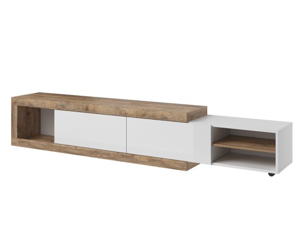 Televizní komoda (typ 40) SINTRA dub Samdal/bílý lesk