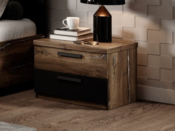 Ložnicová sestava SIGMA flagstaff oak se stříbrným ornamentem