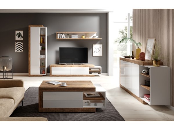 Nábytek do obývacího pokoje SINTRA dub Samdal/bílý lesk